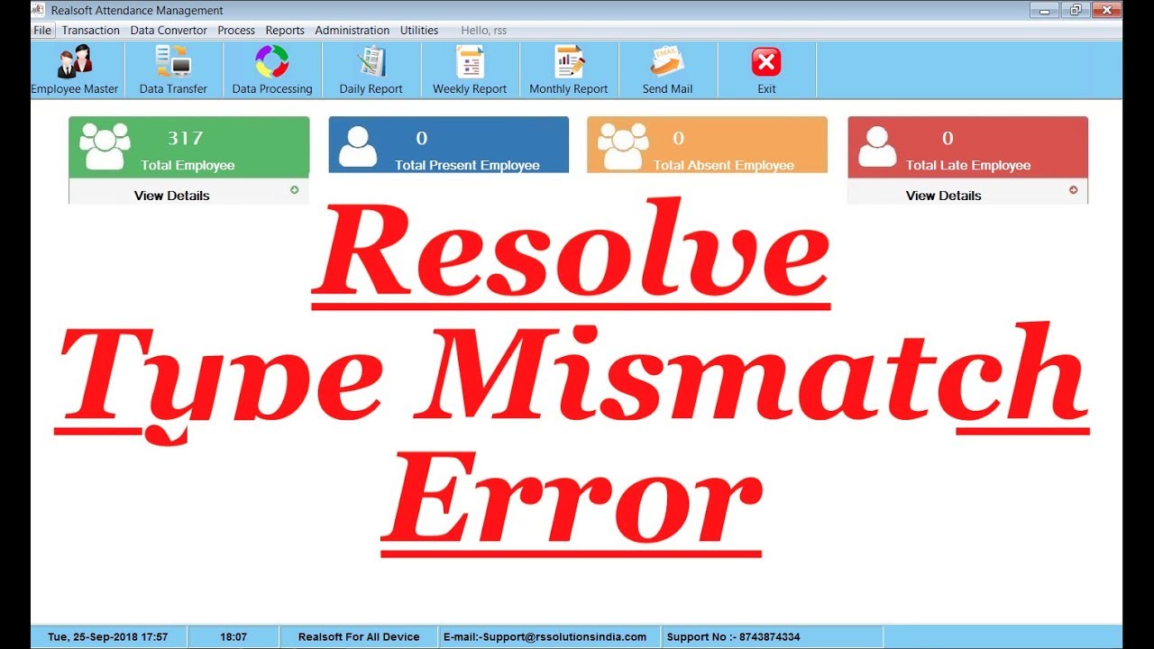 How to Resolve Type Mismatch Error in Realsoft Software